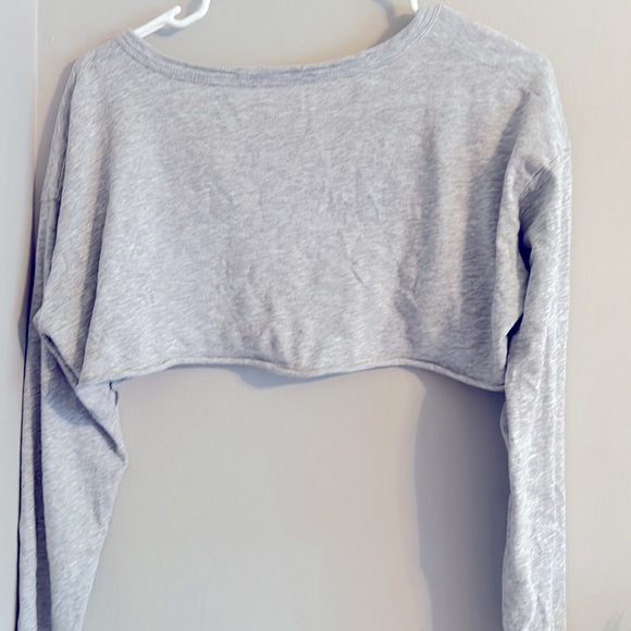 Light Grey button up Aerie crop top - Picture 3 of 3